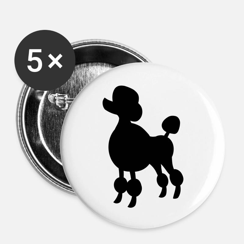 poodle - Buttons large 2.2''/56 mm (5-pack) - white