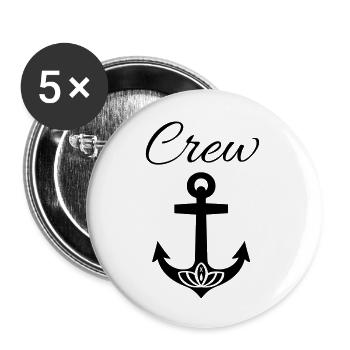 Crew Member - Team Logo - Buttons large 2.2''/56 mm (5-pack) - white - Front