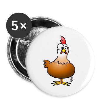 Chicken - Hen - Buttons large 2.2''/56 mm (5-pack) - white - Front