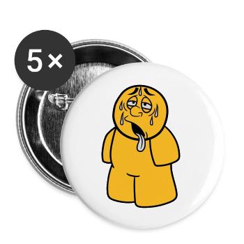 figure man cartoon cartoon exhausted sun rain tr - Buttons large 2.2''/56 mm (5-pack) - white - Front