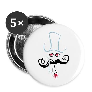 hipster_13.ai - Buttons groß 56 mm (5er Pack) - Weiß - Vorne