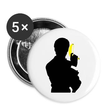 Agent BANANA - Lot de 5 grands badges (56 mm) - blanc - Devant