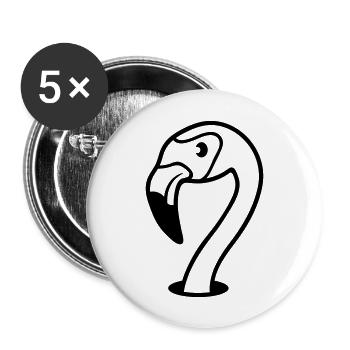 face head hole floor flamingo clip-art comic car - Buttons large 2.2''/56 mm (5-pack) - white - Front