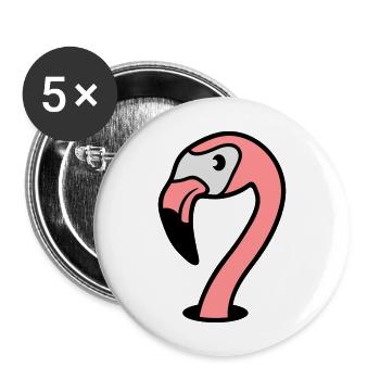 face head hole floor flamingo clip-art comic car - Buttons large 2.2''/56 mm (5-pack) - white - Front