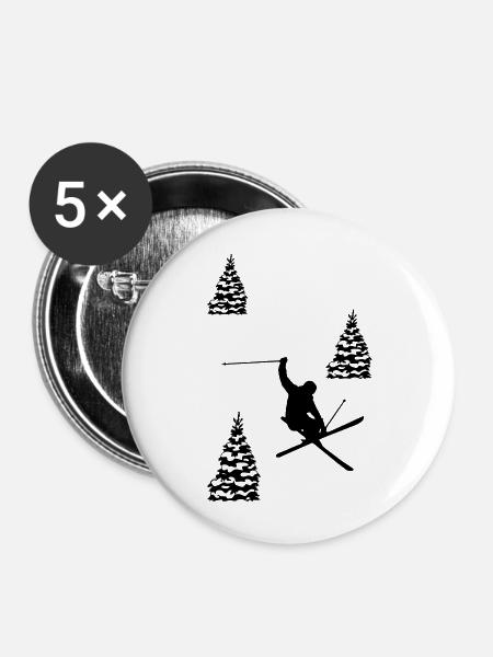 ski - Buttons groß 56 mm (5er Pack) - Weiß