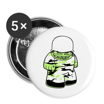 soldier camouflage war army army defense he - Buttons large 2.2''/56 mm (5-pack) - white - Front