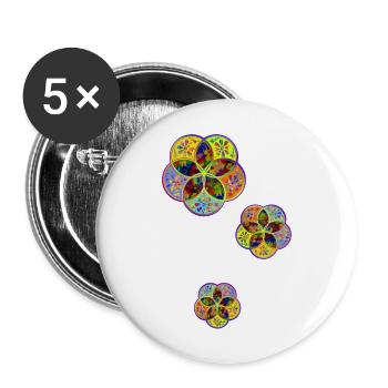Venusblume - Basis - Flower Power Drilling - Buttons groß 56 mm (5er Pack) - Weiß - Vorne