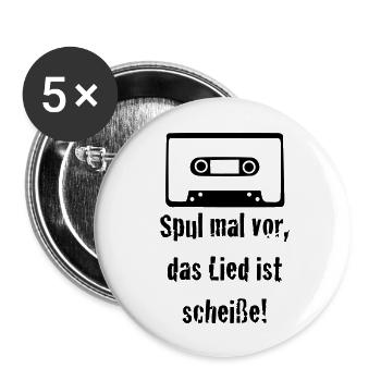 Reel times before, the song is shit! Cassette old - Buttons large 2.2''/56 mm (5-pack) - white - Front