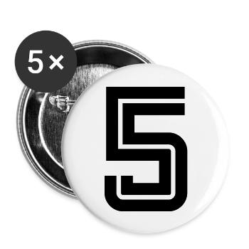 5fargo - Buttons groß 56 mm (5er Pack) - Weiß - Vorne