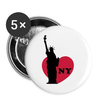 new york - Buttons groß 56 mm (5er Pack) - Weiß - Vorne