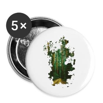 Wald - Buttons groß 56 mm (5er Pack) - Weiß - Vorne