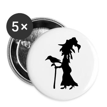 Silhouette Abstraite Sorcières - Lot de 5 grands badges (56 mm) - blanc - Devant