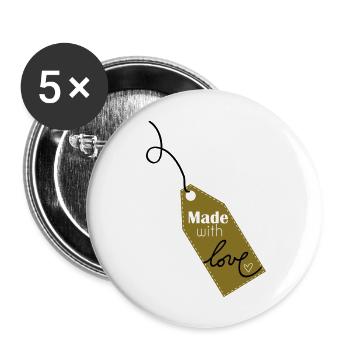 Made with love - Buttons large 2.2''/56 mm (5-pack) - white - Front