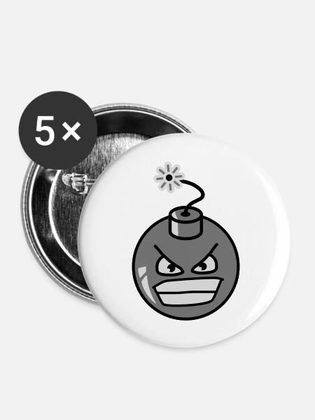 Bomb - Buttons groß 56 mm (5er Pack) - Weiß
