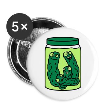 Funny Cucumber Preserving Jar - Buttons large 2.2''/56 mm (5-pack) - white - Front