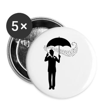 Magician - Umbrella - Melon - Pantomime - 1C - Buttons large 2.2''/56 mm (5-pack) - white - Front