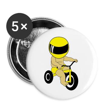Baby Bike - Buttons groß 56 mm (5er Pack) - Weiß - Vorne