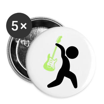 Musik Star mit einer Gitarre - Buttons groß 56 mm (5er Pack) - Weiß - Vorne