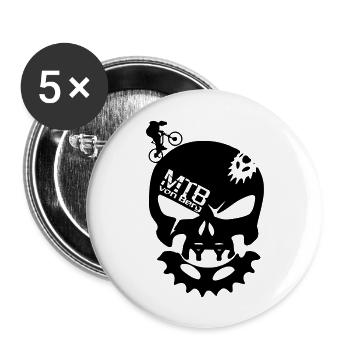 Bone Head - Buttons groß 56 mm (5er Pack) - Weiß - Vorne