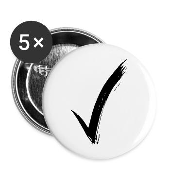 check mark - Buttons large 2.2''/56 mm (5-pack) - white - Front