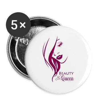 Beauty Queen - Lot de 5 grands badges (56 mm) - blanc - Devant