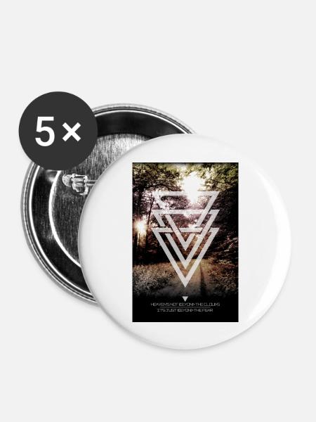 mystic forest triangles - Buttons groß 56 mm (5er Pack) - Weiß