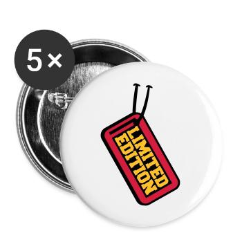 Limited Edition Price Tag Design - Buttons large 2.2''/56 mm (5-pack) - white - Front