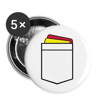 Schiedsrichter - Buttons groß 56 mm (5er Pack) - Weiß - Vorne