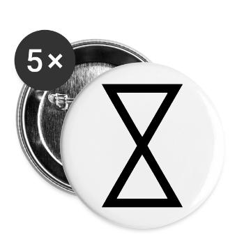 mittelalterliche alchemistische Symbol Sanduhr - Buttons groß 56 mm (5er Pack) - Weiß - Vorne