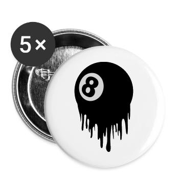 8 ball design - Buttons groß 56 mm (5er Pack) - Weiß - Vorne