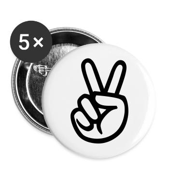 icon peace hand sign - Lot de 5 grands badges (56 mm) - blanc - Devant