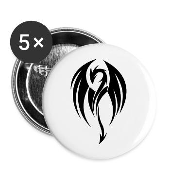 Dragon - Lot de 5 grands badges (56 mm) - blanc - Devant