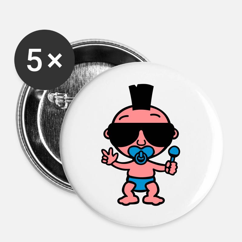 Baby Punk - Buttons large 2.2''/56 mm (5-pack) - white