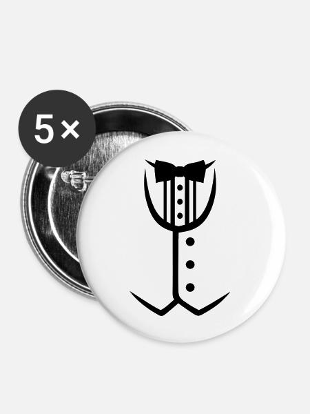 Anzug - Buttons groß 56 mm (5er Pack) - Weiß
