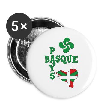 Pays Basque 07 - Lot de 5 grands badges (56 mm) - blanc - Devant