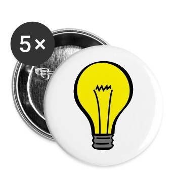 light bulb ampoule - Lot de 5 grands badges (56 mm) - blanc - Devant