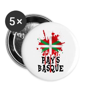 pays basque 09 - Lot de 5 grands badges (56 mm) - blanc - Devant