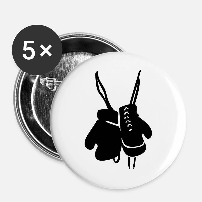 Boxhandschuhe - Buttons groß 56 mm (5er Pack) - Weiß