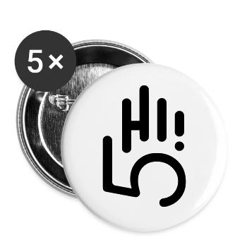 HI5 hi five - Buttons groß 56 mm (5er Pack) - Weiß - Vorne
