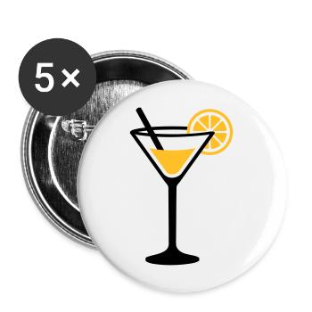 Cocktail - Lot de 5 grands badges (56 mm) - blanc - Devant