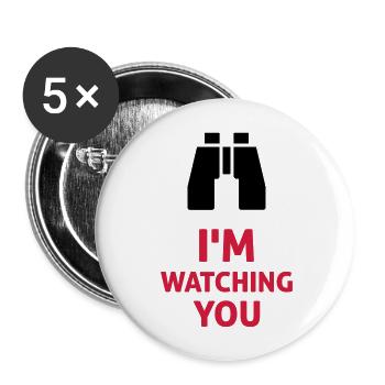 I'm Watching You - Buttons large 2.2''/56 mm (5-pack) - white - Front
