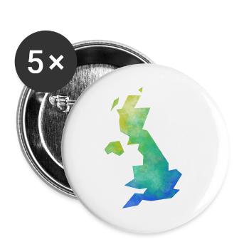 Map UK - Buttons large 2.2''/56 mm (5-pack) - white - Front