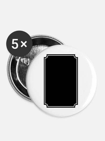Rahmen - Buttons groß 56 mm (5er Pack) - Weiß