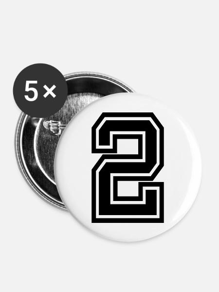 2 - Buttons groß 56 mm (5er Pack) - Weiß