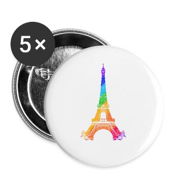 Eiffel Tower - Lot de 5 grands badges (56 mm) - blanc - Devant