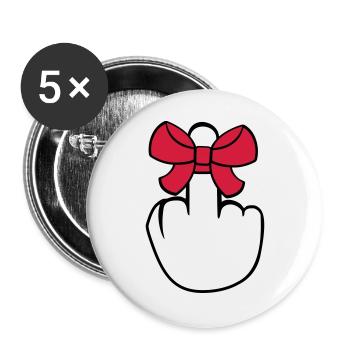 wichser mittelfinger zeigen beleidigen fick dich f - Buttons groß 56 mm (5er Pack) - Weiß - Vorne