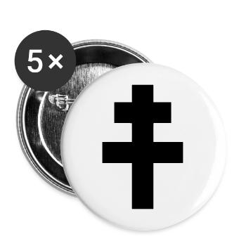 Croix de Lorraine - Lot de 5 grands badges (56 mm) - blanc - Devant