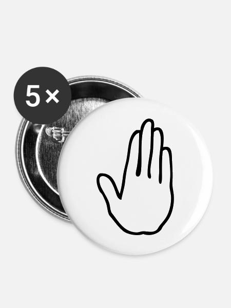 hand stop - Buttons groß 56 mm (5er Pack) - Weiß