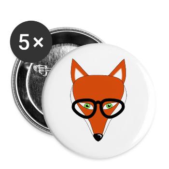 fox - Buttons large 2.2''/56 mm (5-pack) - white - Front