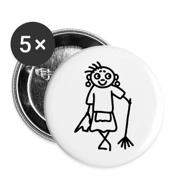 Cleaning lady - Buttons large 2.2''/56 mm (5-pack) - white - Front